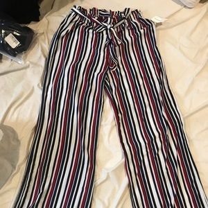 Lightweight Ruched Tie String Waist Palazzo Pants